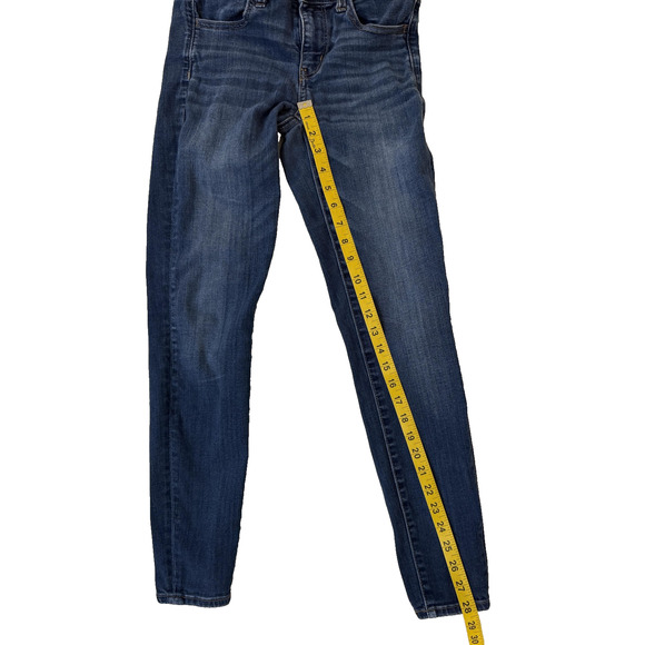 American Eagle Jeans Womens 4 Blue Next Level Stretch Skinny Denim Distressed - Picture 8 of 9
